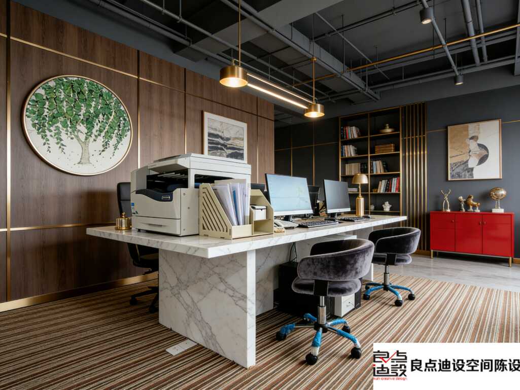 新中式办公天花板!装修软装设计搭配太绝了，老板看完直接抄作业!